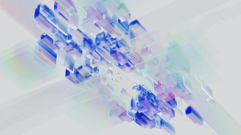 Manual de estilo para IA: cómo hacer que la inteligencia art... — Futuristic abstract digital render depicting geometric shapes in vibrant colors.
